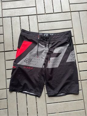 Fox Men’s Black, Red & Gray Board Shorts